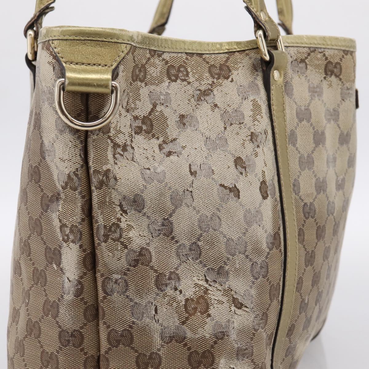 GUCCI GG Crystal Shoulder Bag Beige 197953 Auth 112921