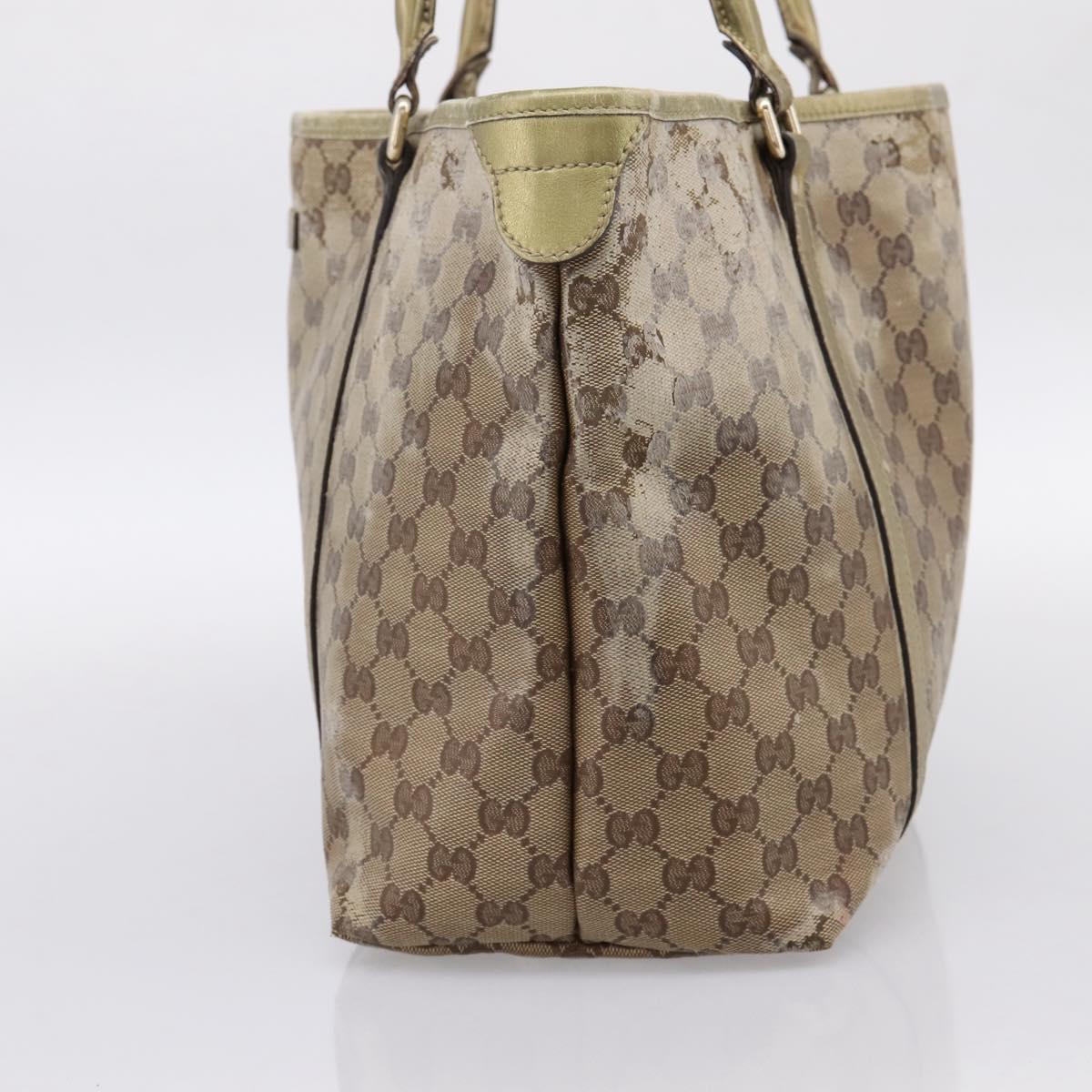 GUCCI GG Crystal Shoulder Bag Beige 197953 Auth 112921