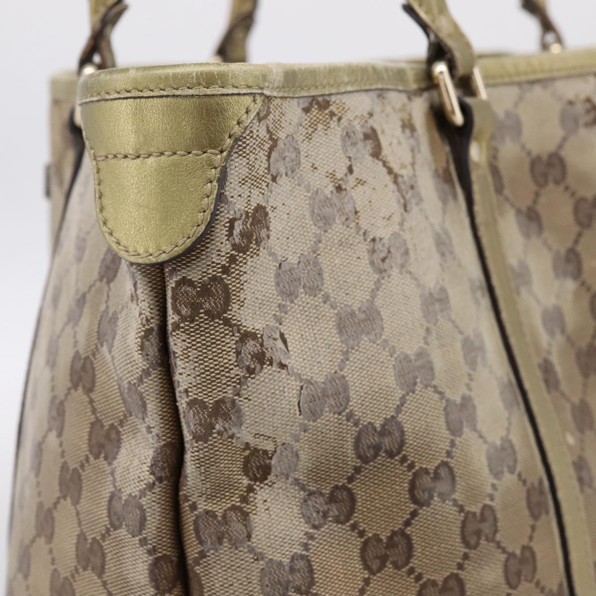 GUCCI GG Crystal Shoulder Bag Beige 197953 Auth 112921
