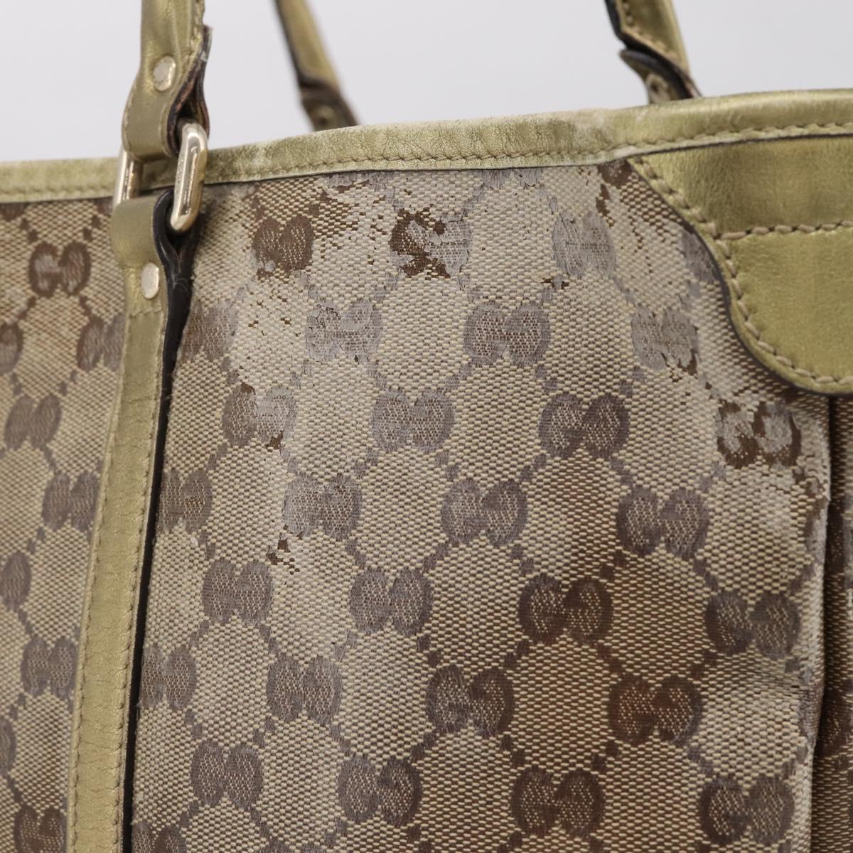 GUCCI GG Crystal Shoulder Bag Beige 197953 Auth 112921