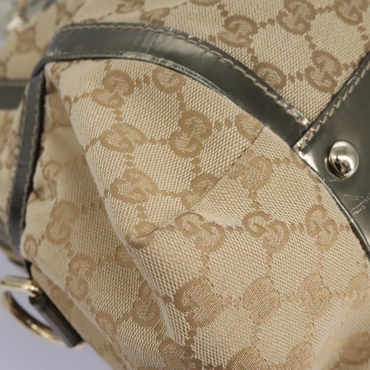 GUCCI Bamboo GG Canvas Hand Bag 2way Beige Auth 112922