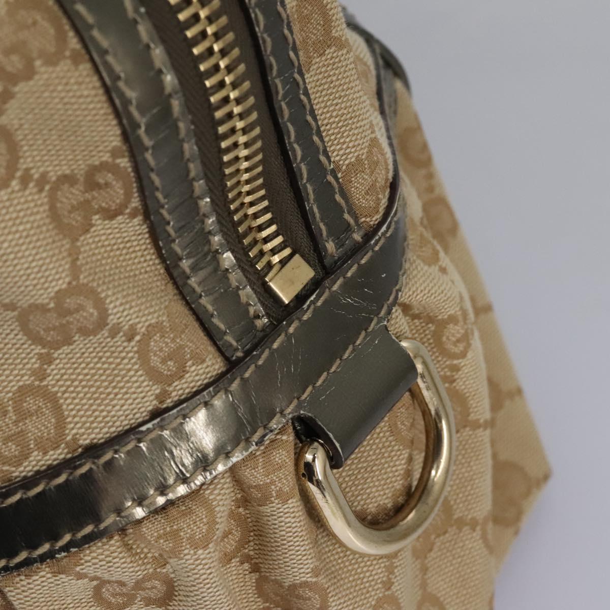 GUCCI Bamboo GG Canvas Hand Bag 2way Beige Auth 112922