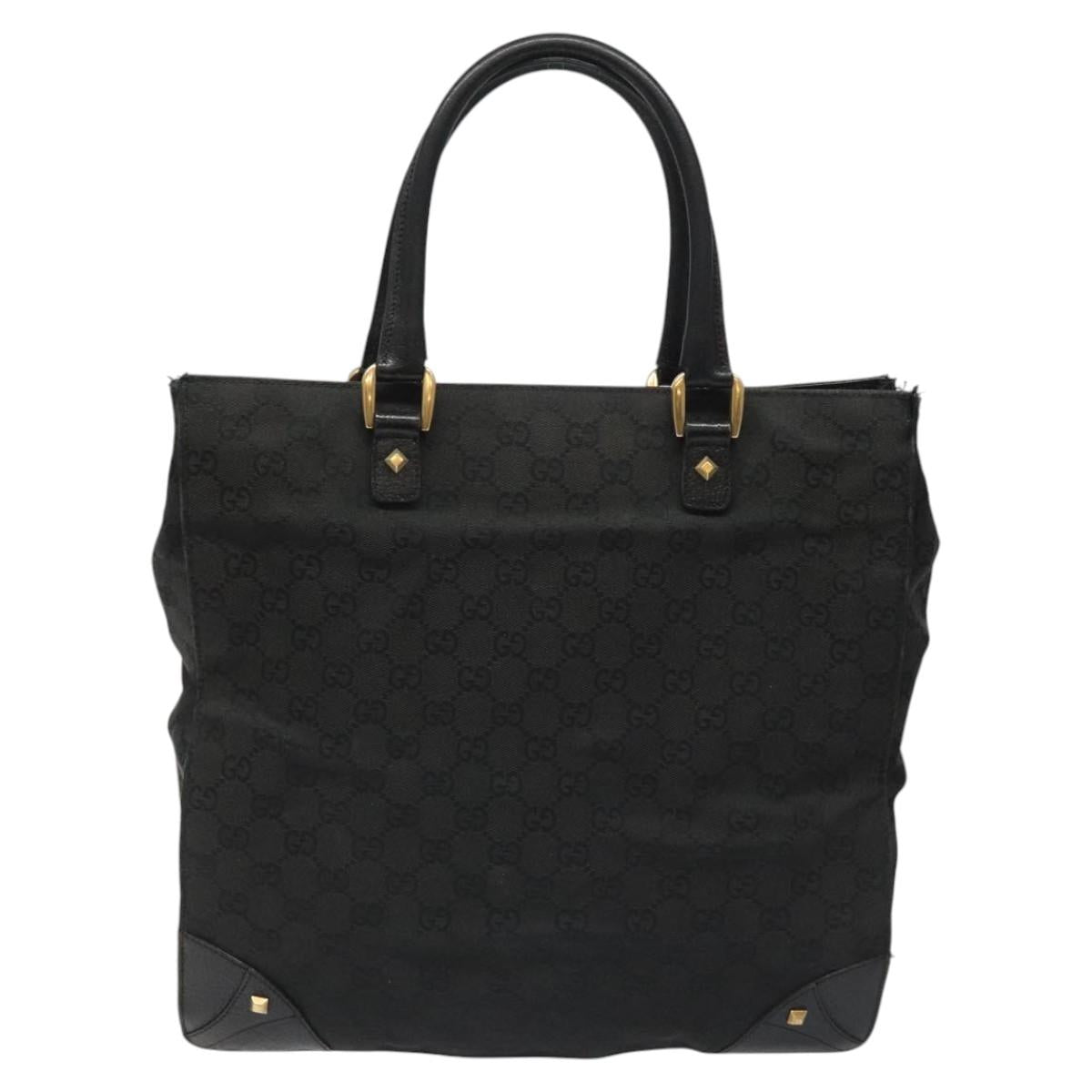 GUCCI GG Canvas Tote Bag Black 120898 Auth 112927