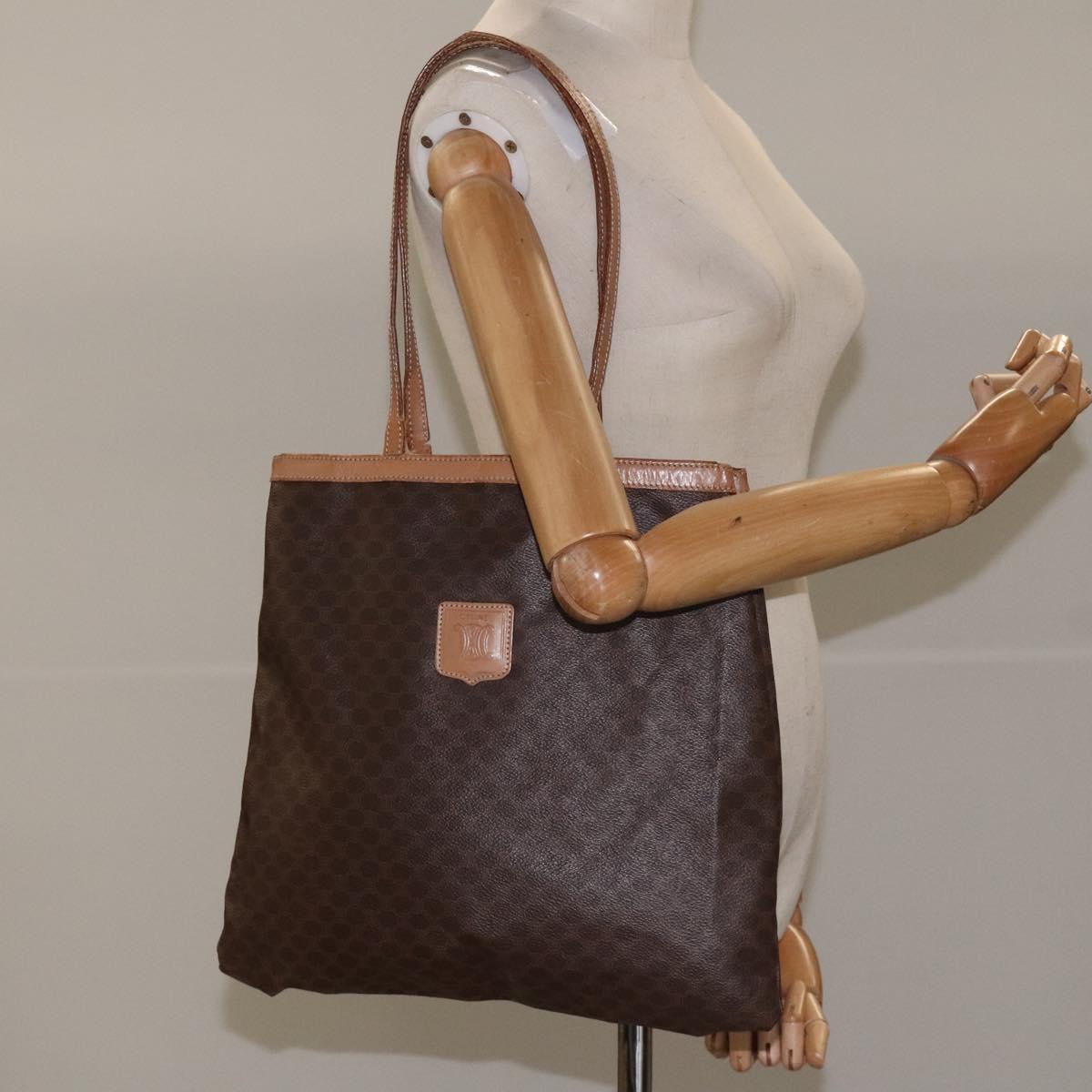 CELINE Macadam Canvas Tote Bag PVC Brown Auth 112928