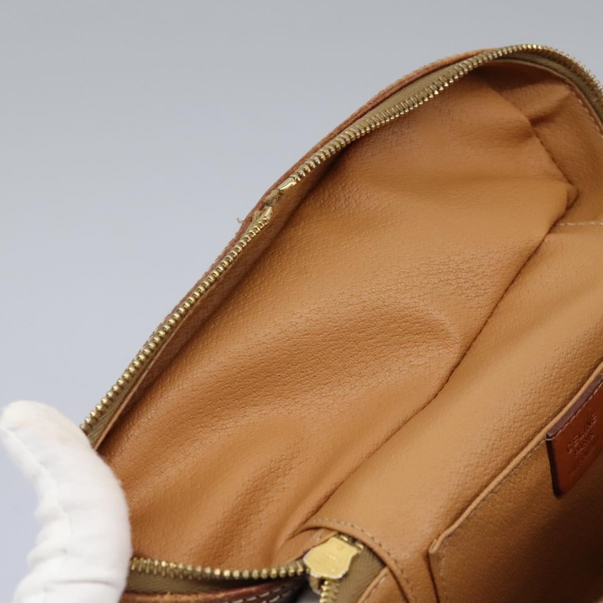 CELINE Macadam Canvas Vanity Hand Bag PVC Leather 2way Brown Auth 112929