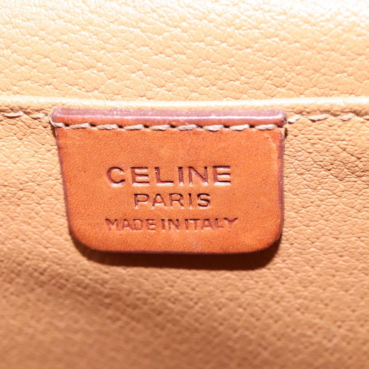 CELINE Macadam Canvas Vanity Hand Bag PVC Leather 2way Brown Auth 112929
