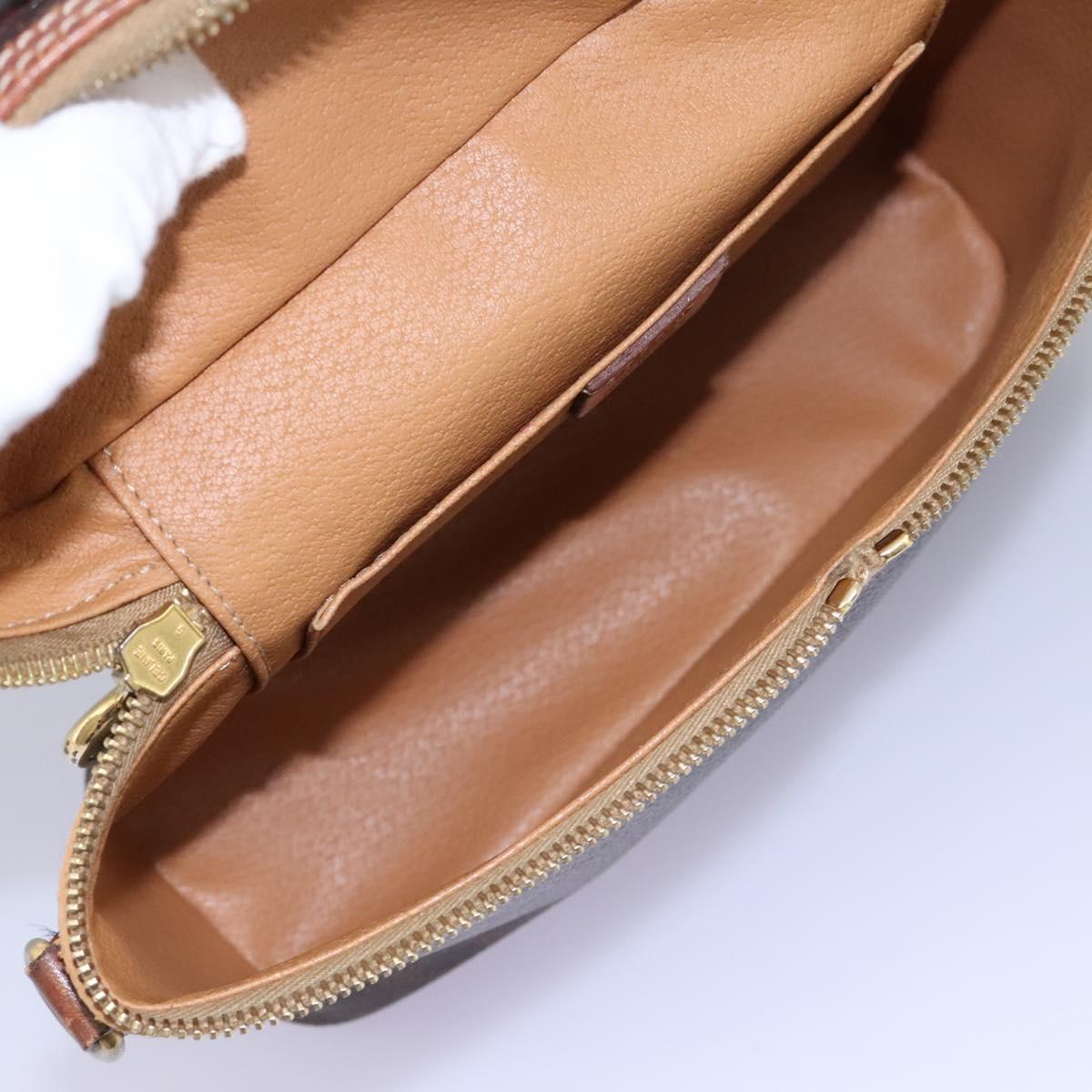 CELINE Macadam Canvas Vanity Hand Bag PVC Leather 2way Brown Auth 112929