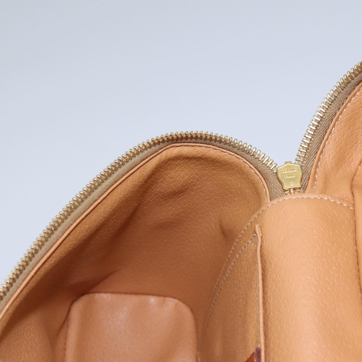 CELINE Macadam Canvas Vanity Hand Bag PVC Leather 2way Brown Auth 112929