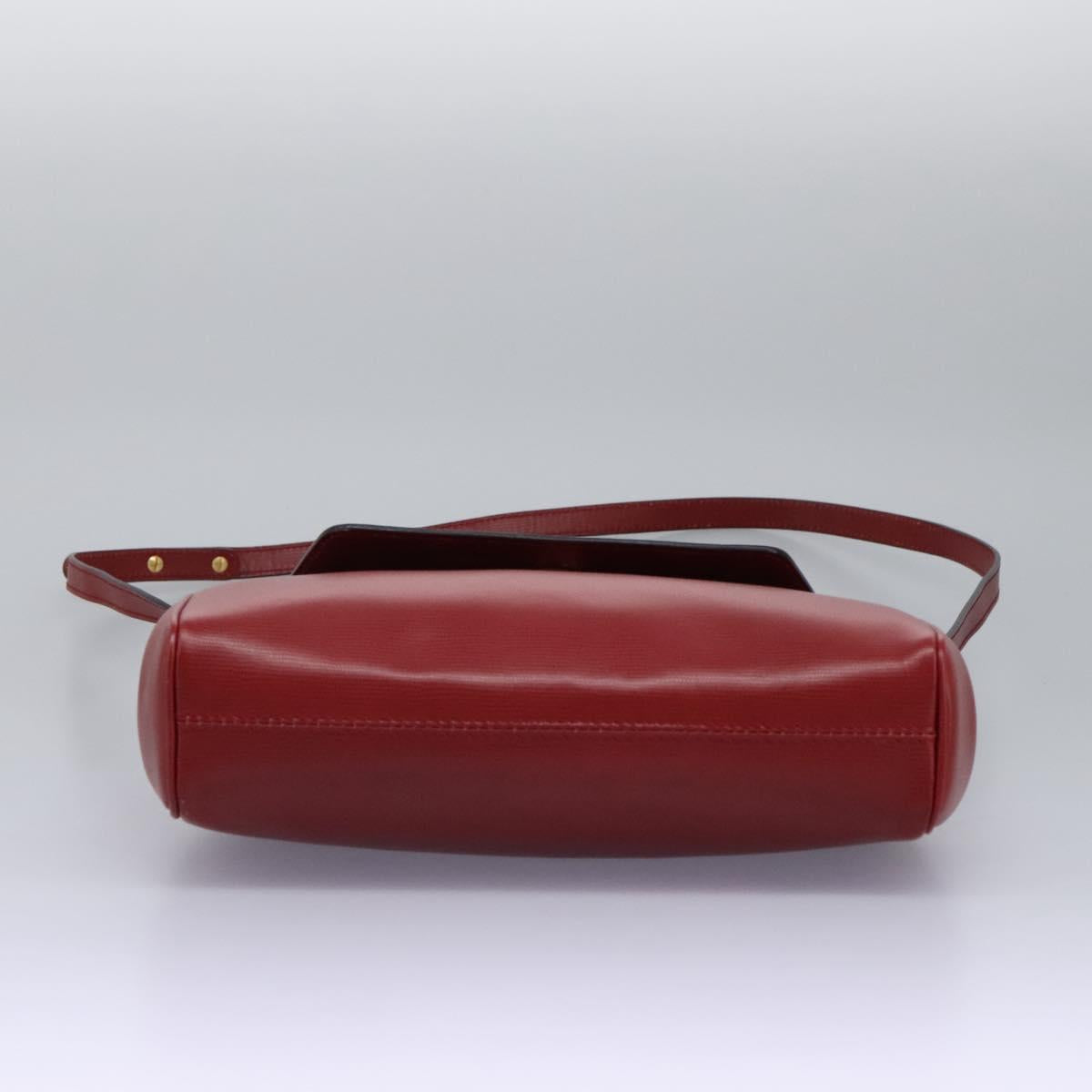 CELINE Shoulder Bag Leather Red Auth 112931