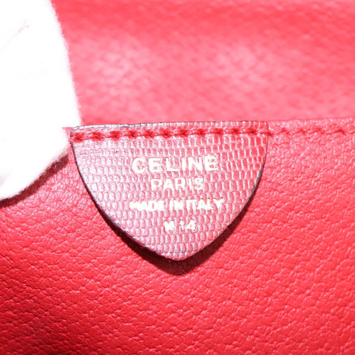 CELINE Shoulder Bag Leather Red Auth 112931