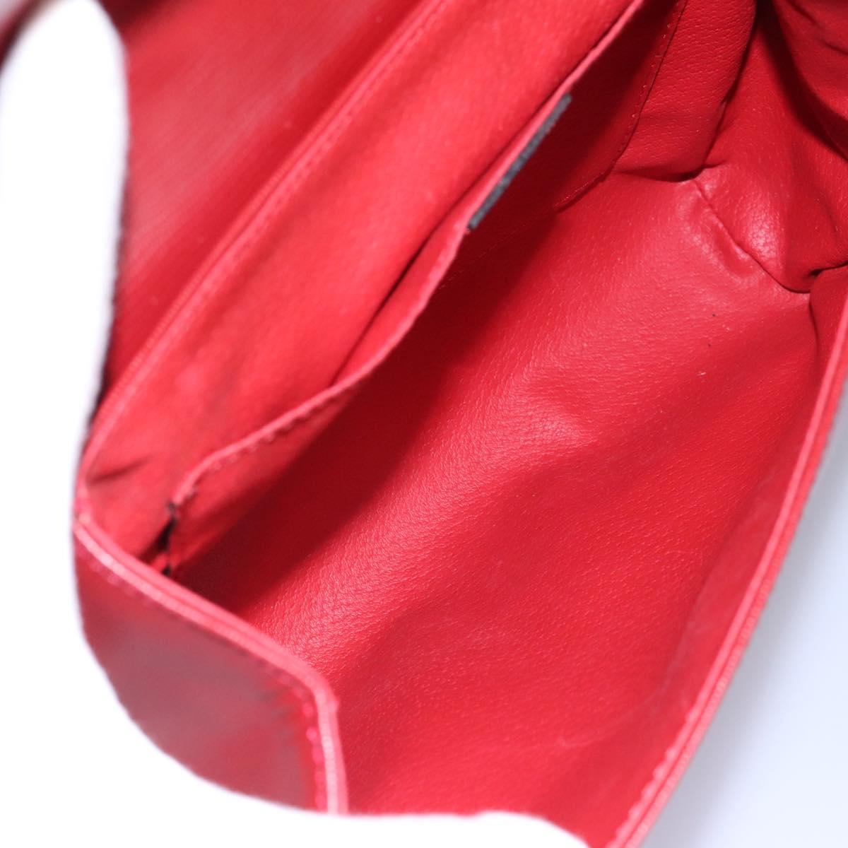 CELINE Shoulder Bag Leather Red Auth 112931