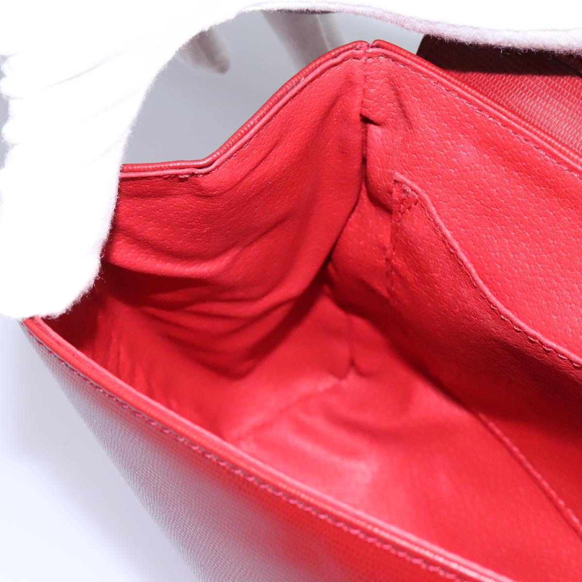 CELINE Shoulder Bag Leather Red Auth 112931