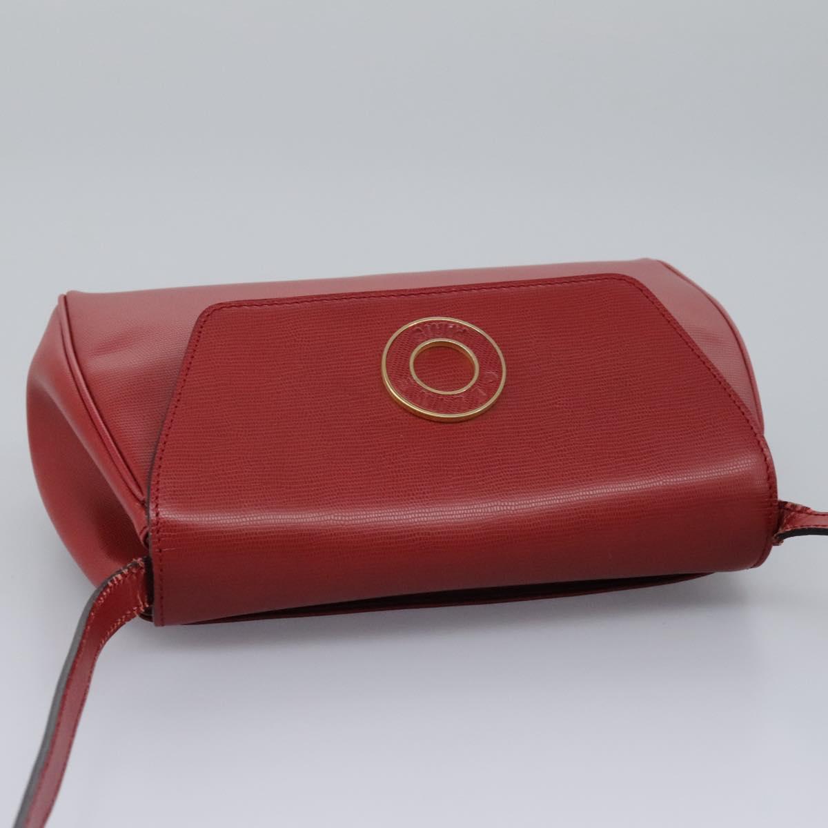 CELINE Shoulder Bag Leather Red Auth 112931