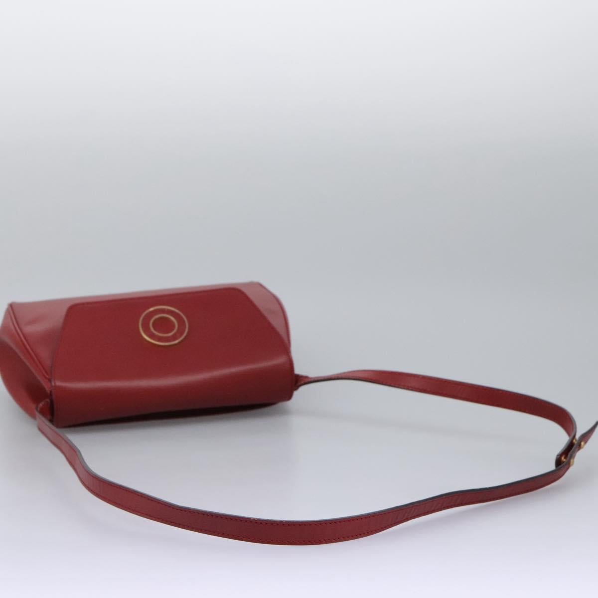 CELINE Shoulder Bag Leather Red Auth 112931