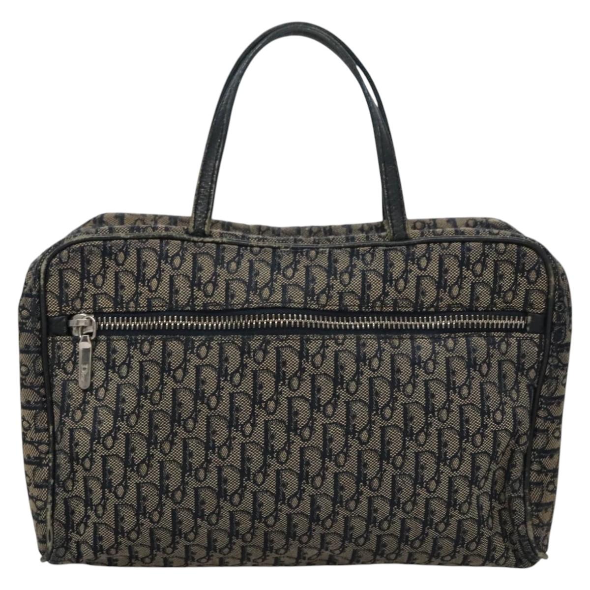 Christian Dior Trotter Canvas Hand Bag Navy Auth 112936