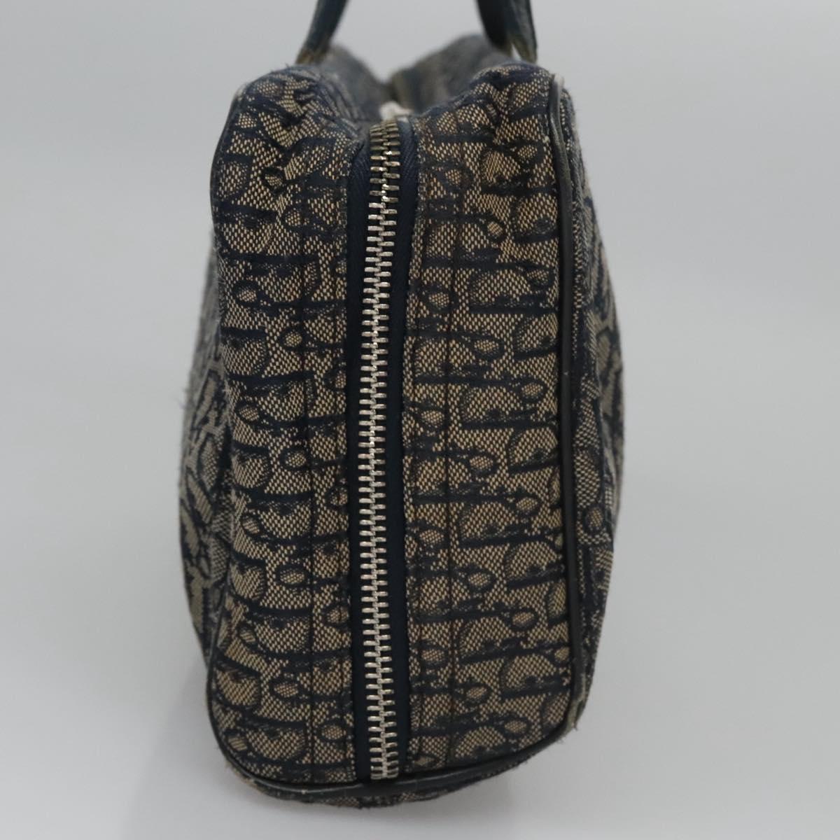 Christian Dior Trotter Canvas Hand Bag Navy Auth 112936