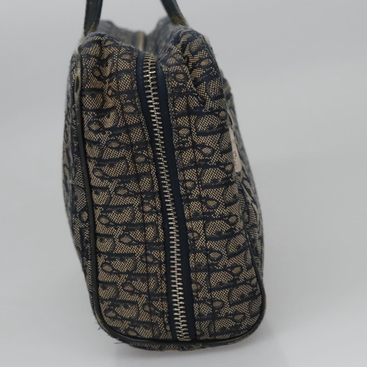 Christian Dior Trotter Canvas Hand Bag Navy Auth 112936