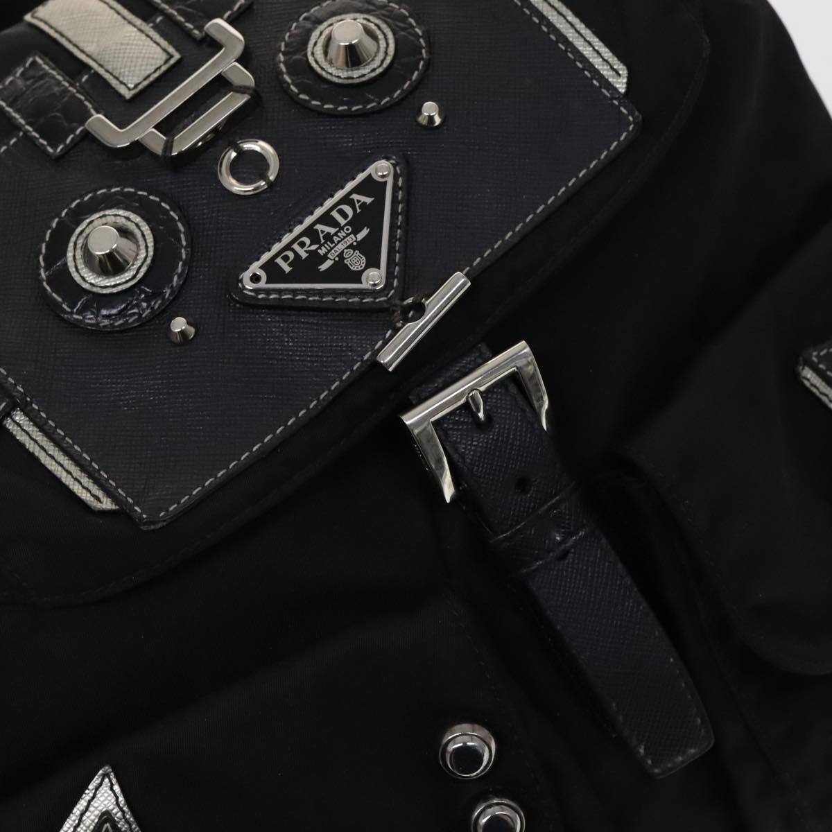 PRADA Backpack Nylon Black Auth 112941V