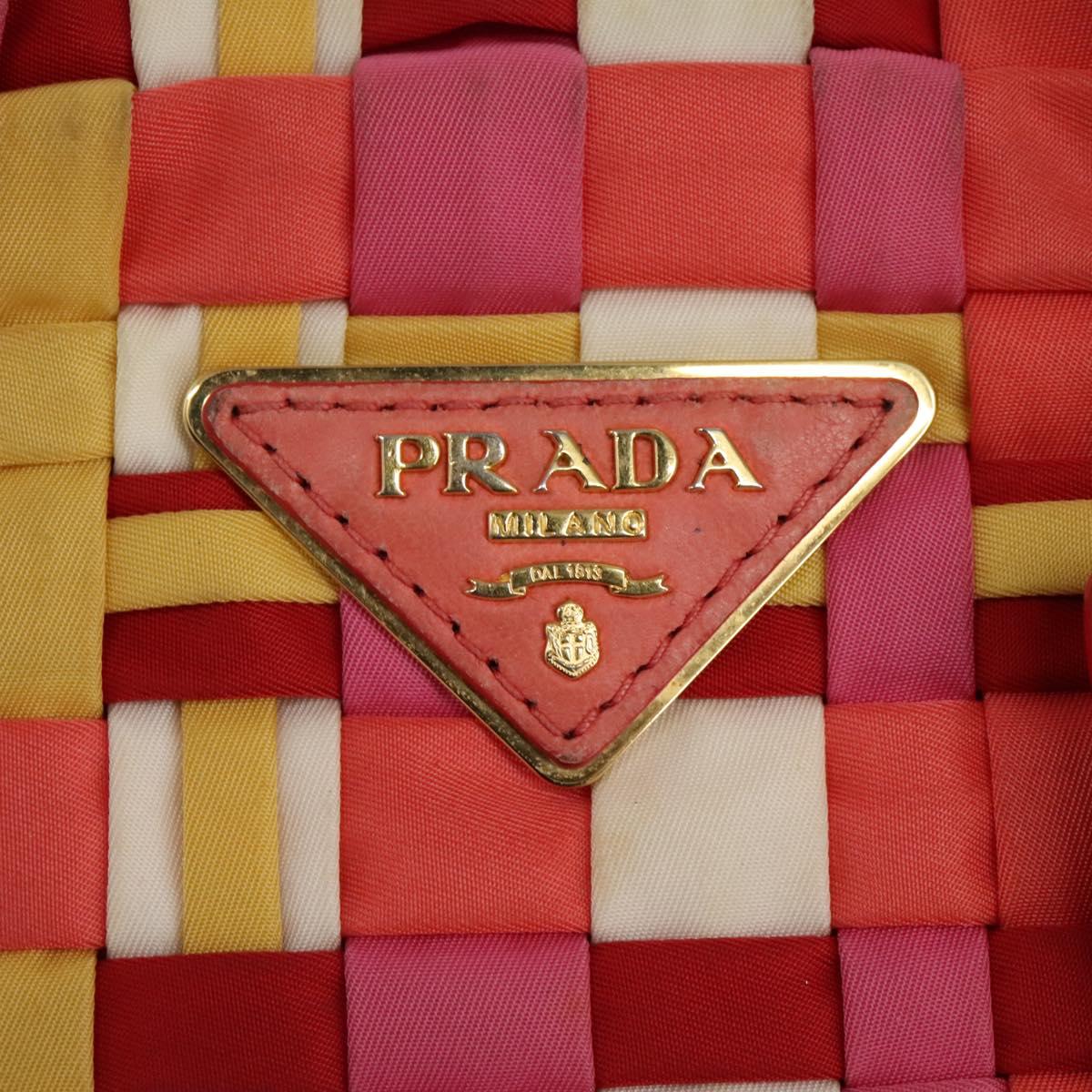 PRADA Hand Bag Nylon 2way Red Auth 112943