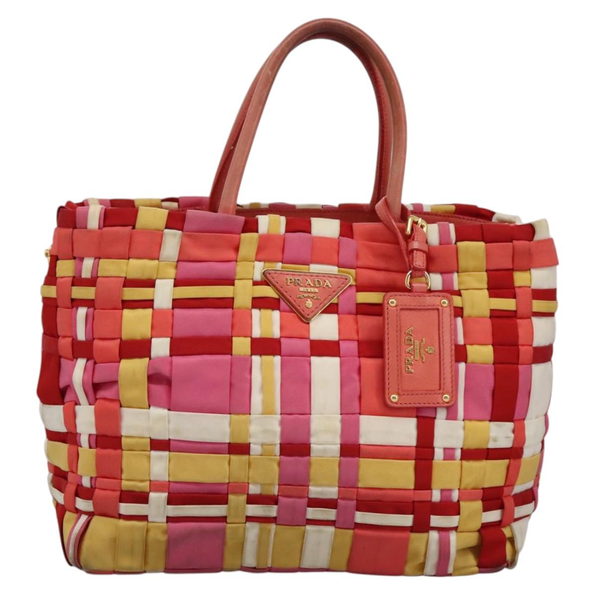 PRADA Hand Bag Nylon 2way Red Auth 112943