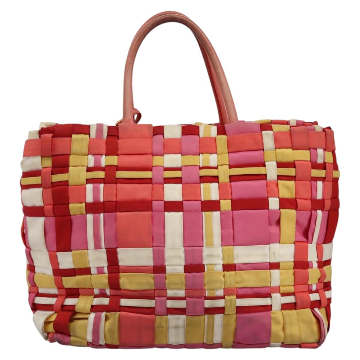 PRADA Hand Bag Nylon 2way Red Auth 112943