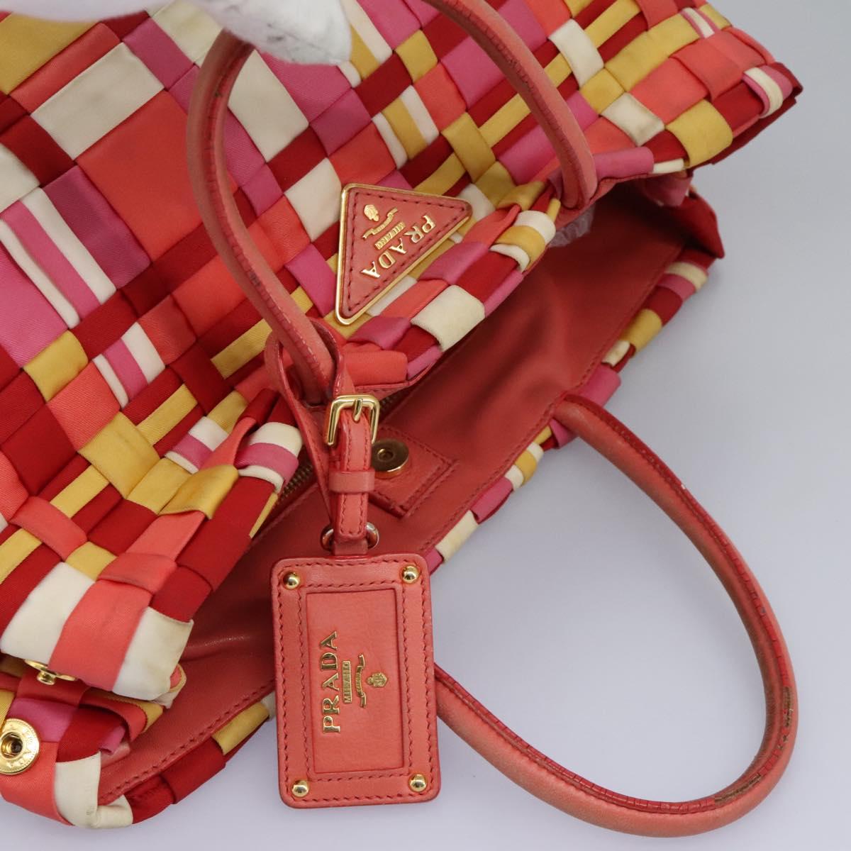 PRADA Hand Bag Nylon 2way Red Auth 112943