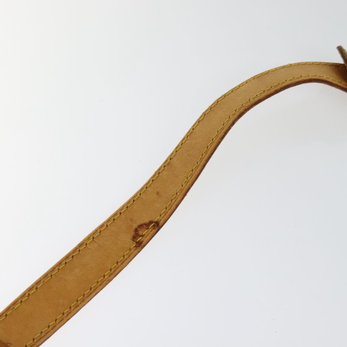 LOUIS VUITTON Adjustable Shoulder Strap Leather 36.6""-43.7"" Beige Auth 112950
