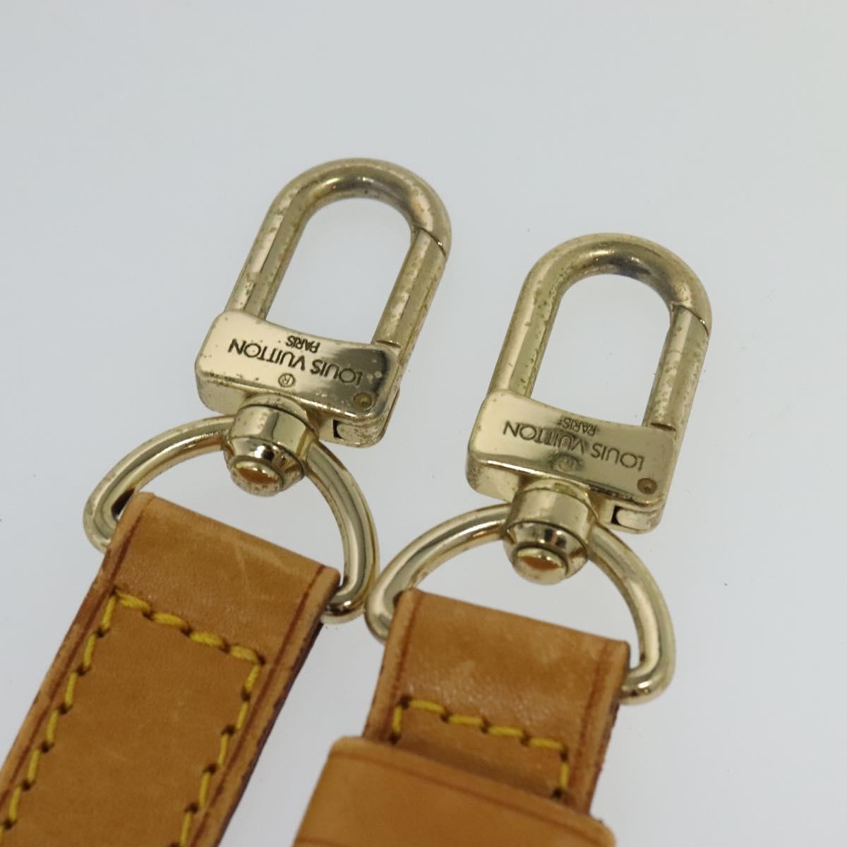 LOUIS VUITTON Adjustable Shoulder Strap Leather 36.6""-43.7"" Beige Auth 112950