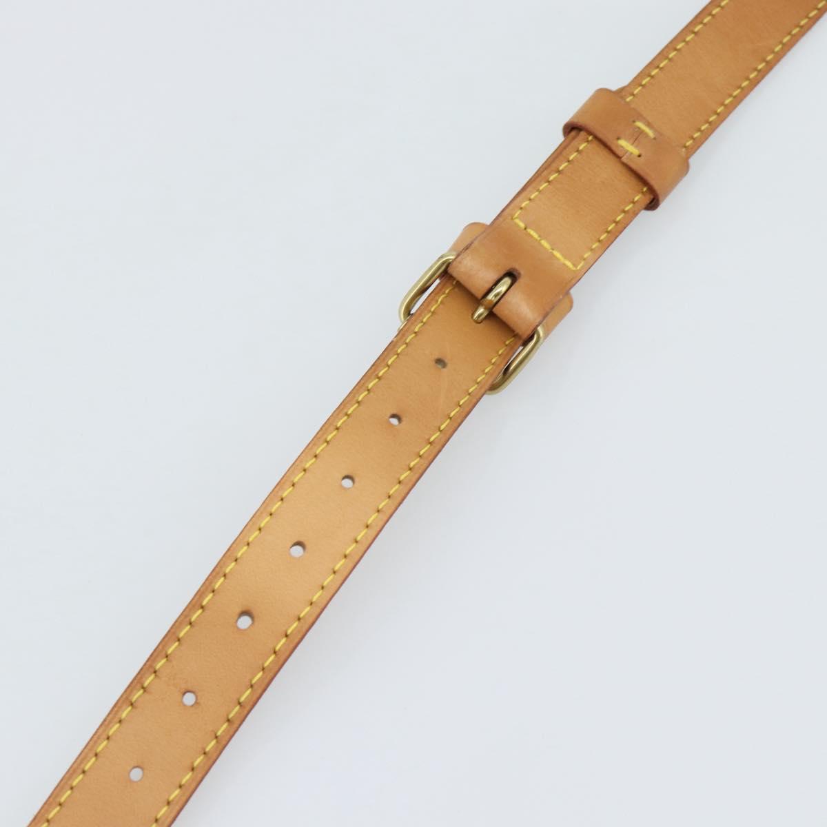 LOUIS VUITTON Adjustable Shoulder Strap Leather 36.6""-43.7"" Beige Auth 112950