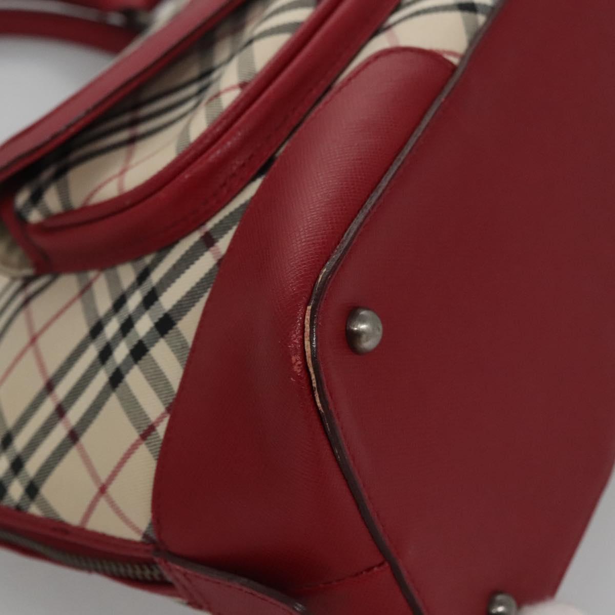 BURBERRY Nova Check Hand Bag Canvas Beige Auth 112951