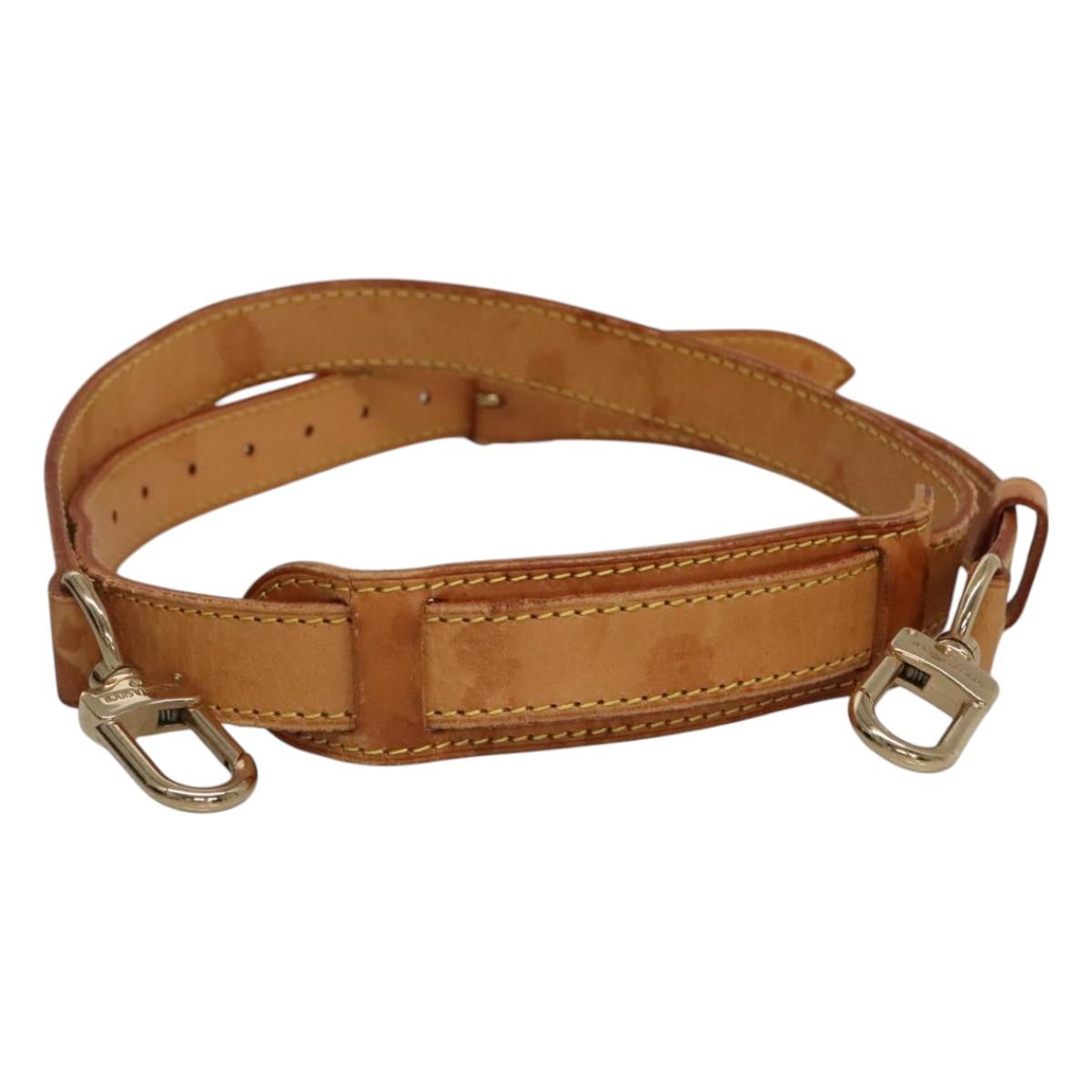 LOUIS VUITTON Adjustable Shoulder Strap Leather 36.2""""""""-43.3"""""""" Beige Auth 112956