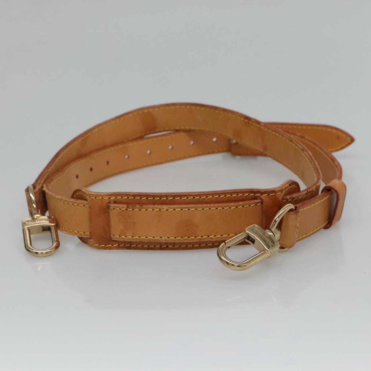 LOUIS VUITTON Adjustable Shoulder Strap Leather 36.2""""""""-43.3"""""""" Beige Auth 112956