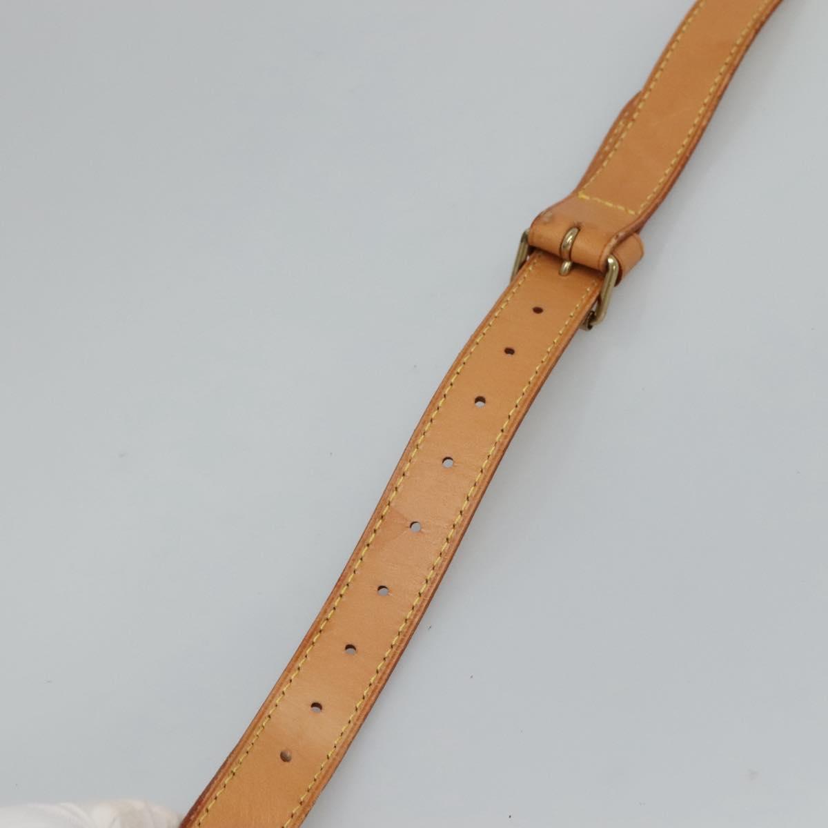 LOUIS VUITTON Adjustable Shoulder Strap Leather 36.2""""""""-43.3"""""""" Beige Auth 112956