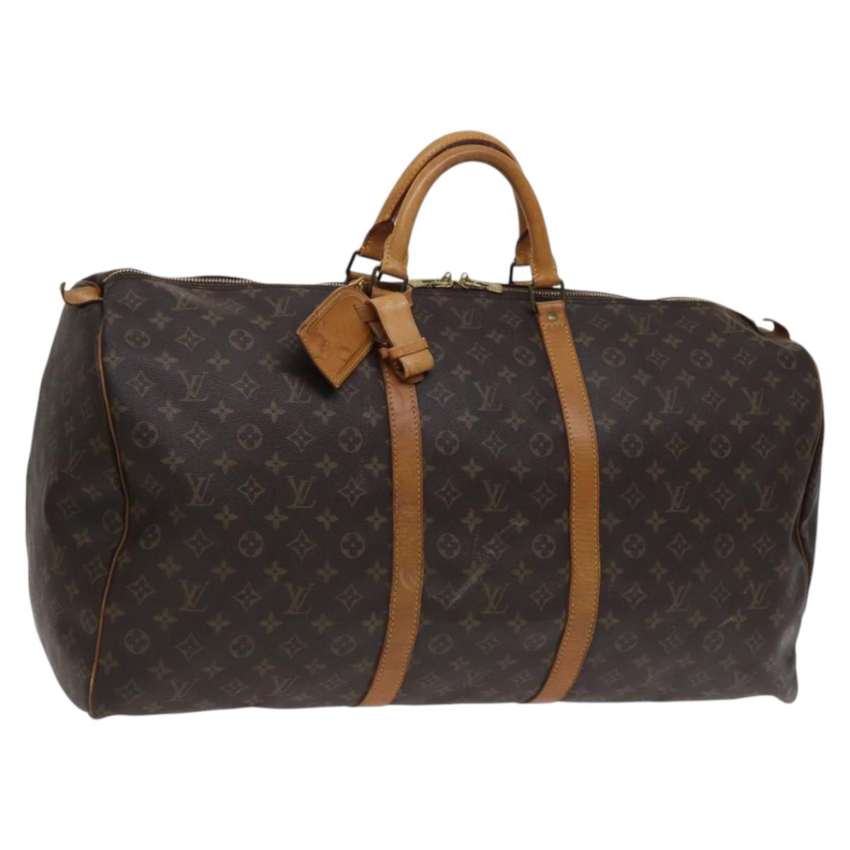 LOUIS VUITTON Monogram Keepall 60 Boston Bag M41422 LV Auth 113021