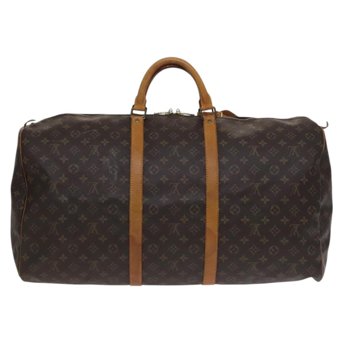 LOUIS VUITTON Monogram Keepall 60 Boston Bag M41422 LV Auth 113021