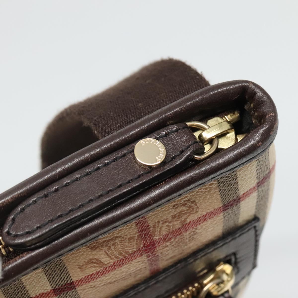 BURBERRY Nova Check Shoulder Bag PVC Leather Beige Auth 113037