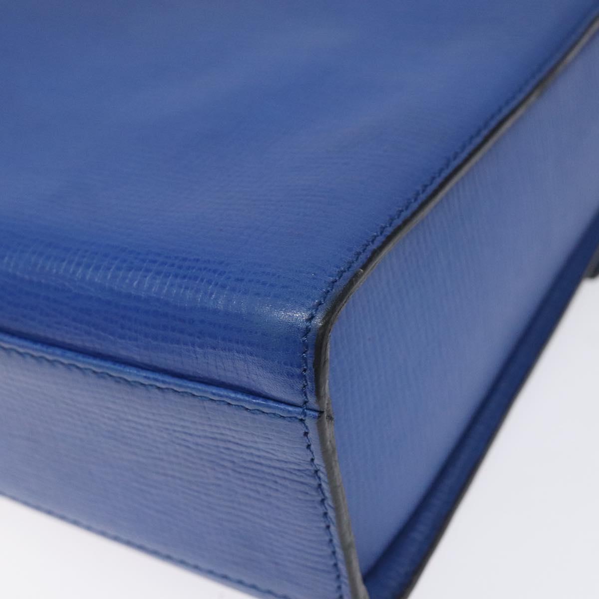 CELINE Hand Bag Leather 2way Blue Auth 113042V