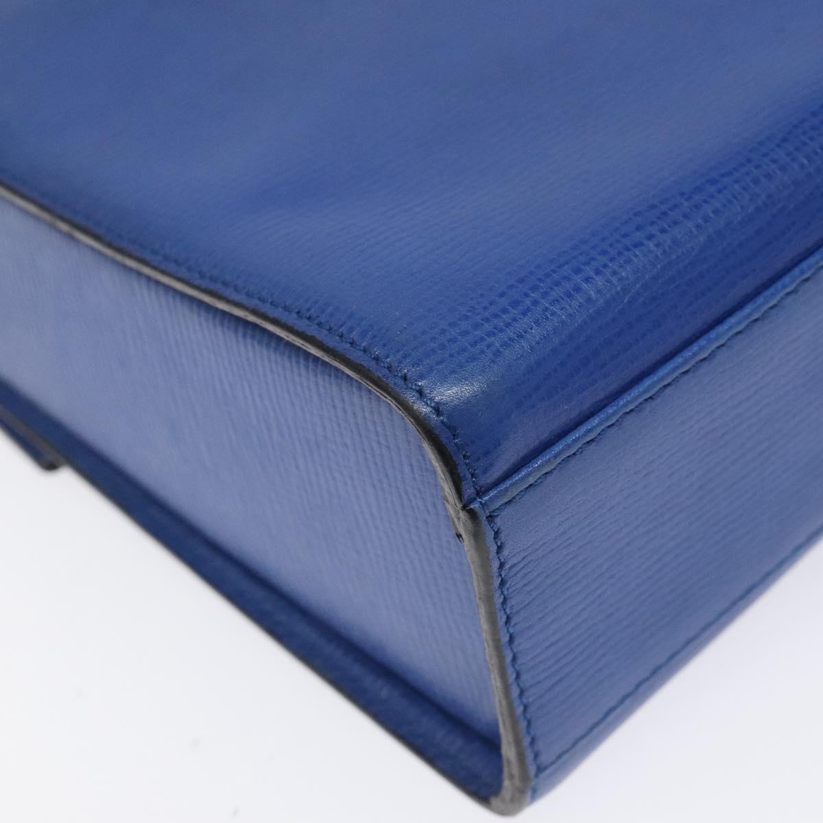 CELINE Hand Bag Leather 2way Blue Auth 113042V