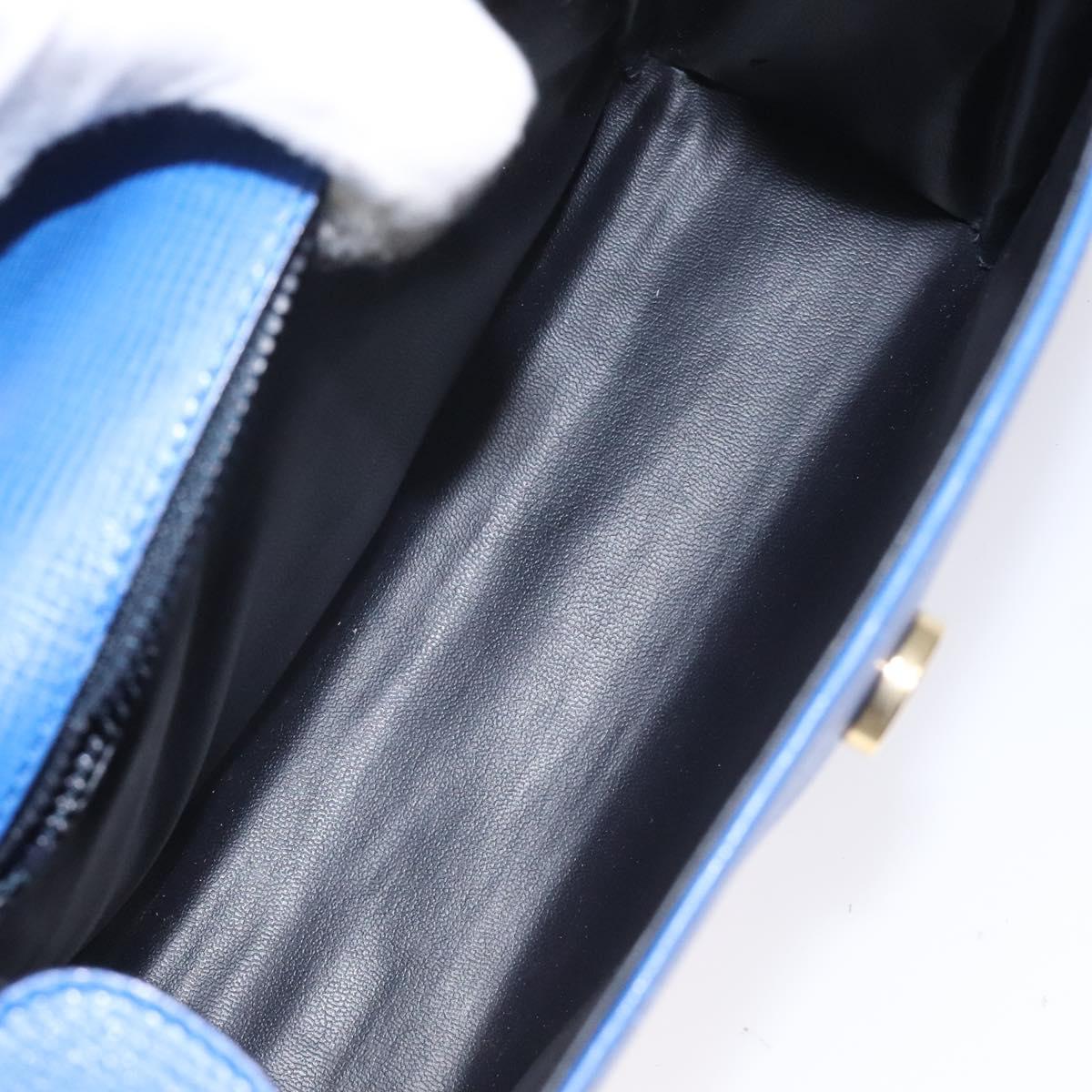 CELINE Hand Bag Leather 2way Blue Auth 113042V