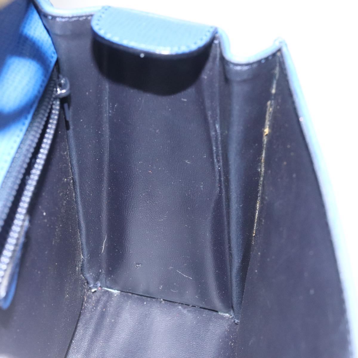 CELINE Hand Bag Leather 2way Blue Auth 113042V