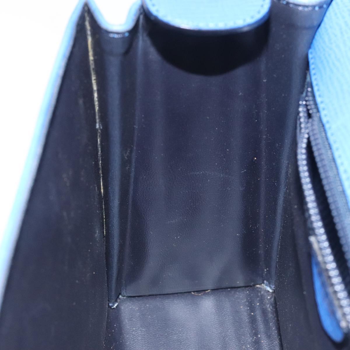 CELINE Hand Bag Leather 2way Blue Auth 113042V