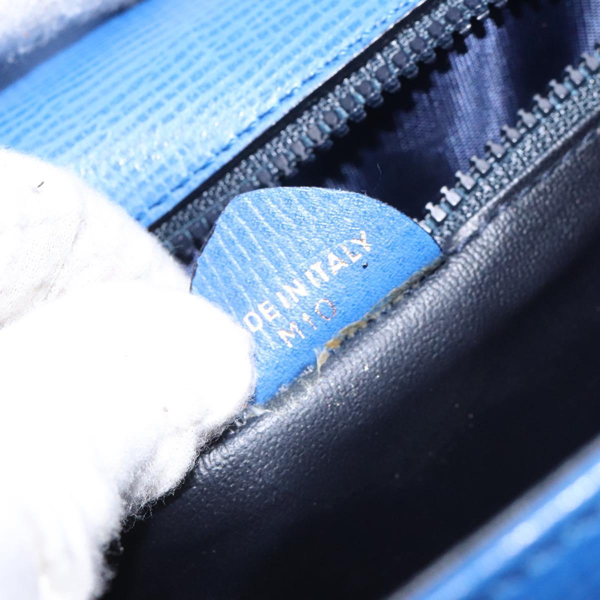 CELINE Hand Bag Leather 2way Blue Auth 113042V