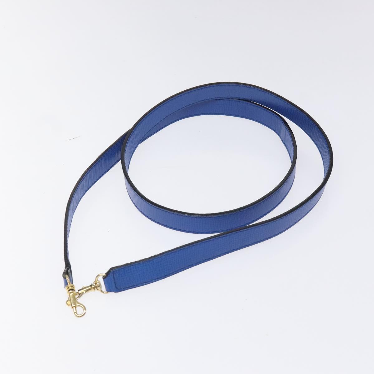 CELINE Hand Bag Leather 2way Blue Auth 113042V