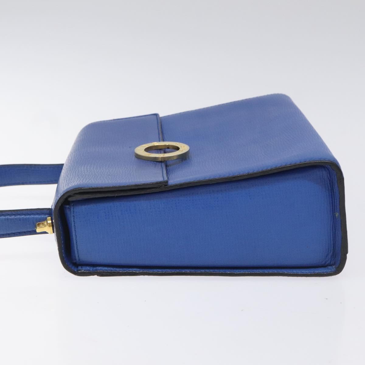 CELINE Hand Bag Leather 2way Blue Auth 113042V