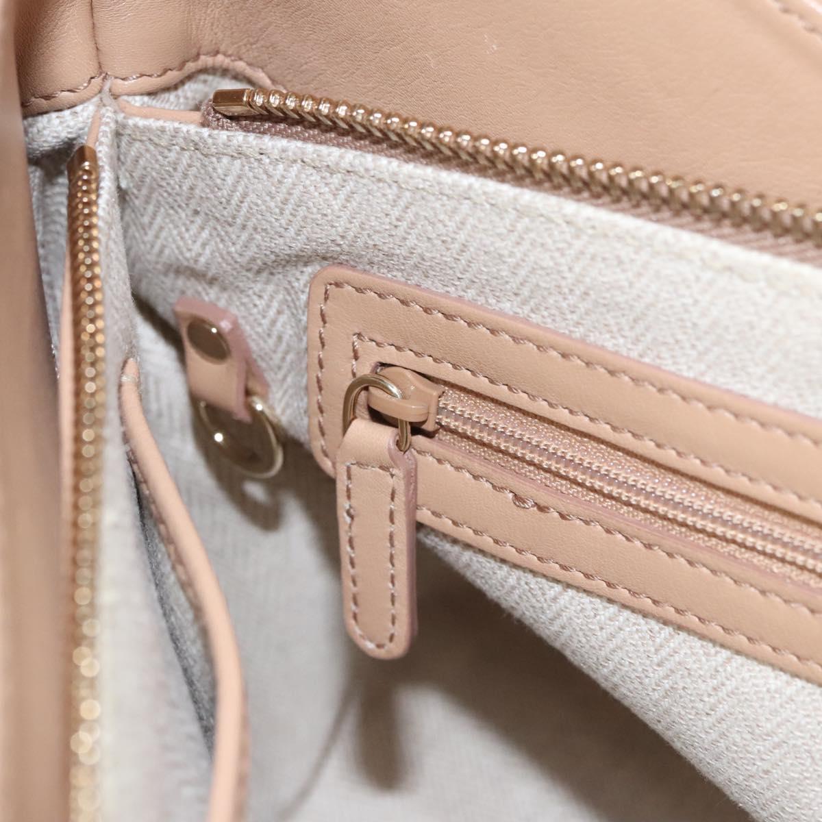 BVLGARI Chandra Shoulder Bag Canvas Beige Auth 113047