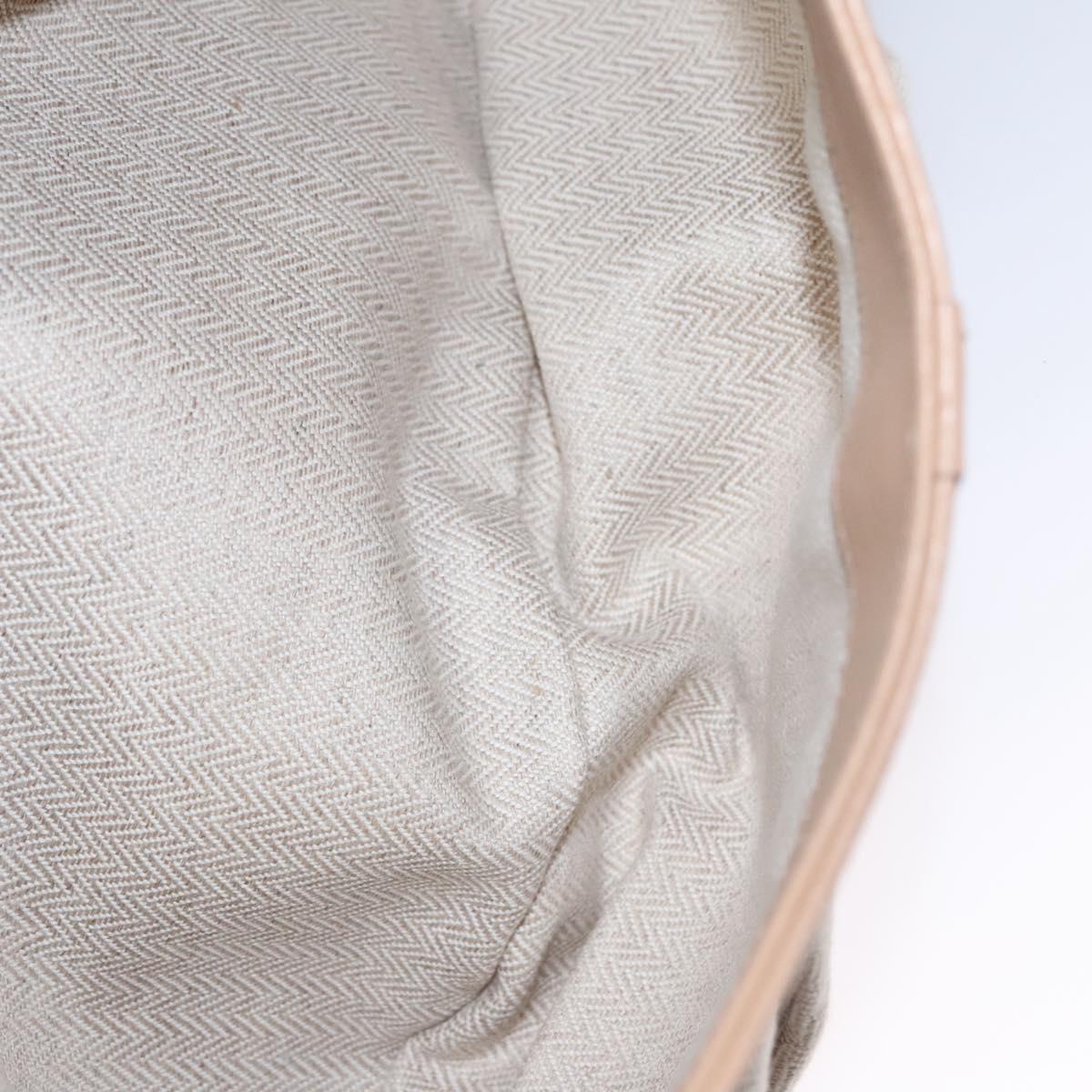 BVLGARI Chandra Shoulder Bag Canvas Beige Auth 113047