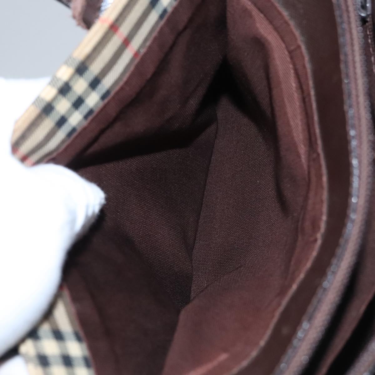 BURBERRY Nova Check Hand Bag Canvas Beige Auth 113053