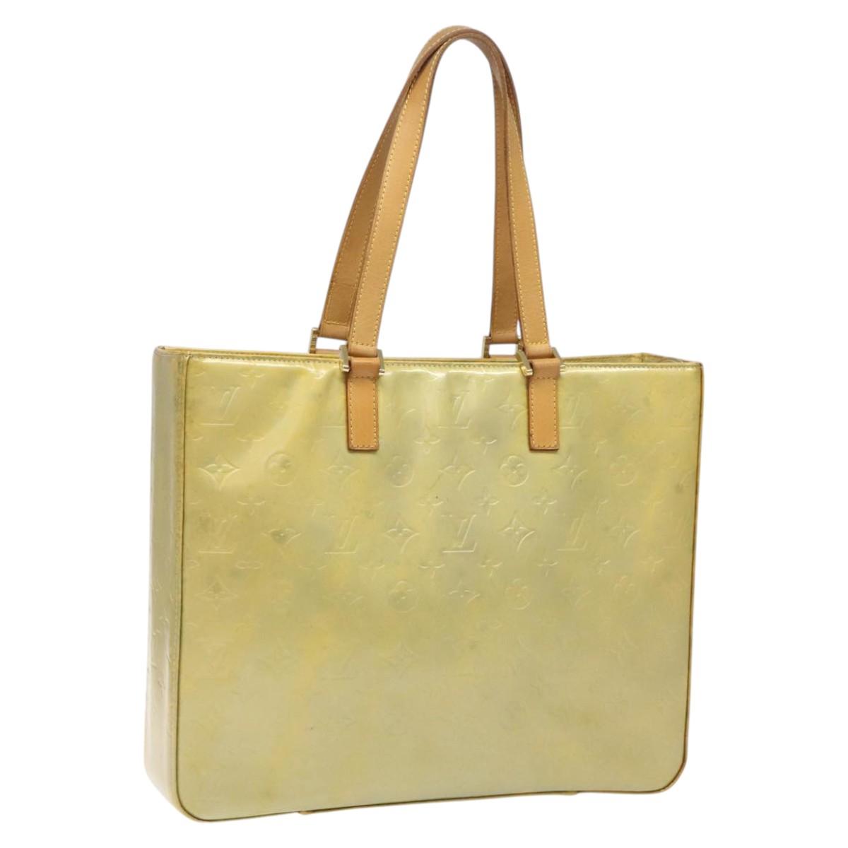 LOUIS VUITTON Monogram Vernis Columbus Tote Bag Gris M91028 LV Auth 113074