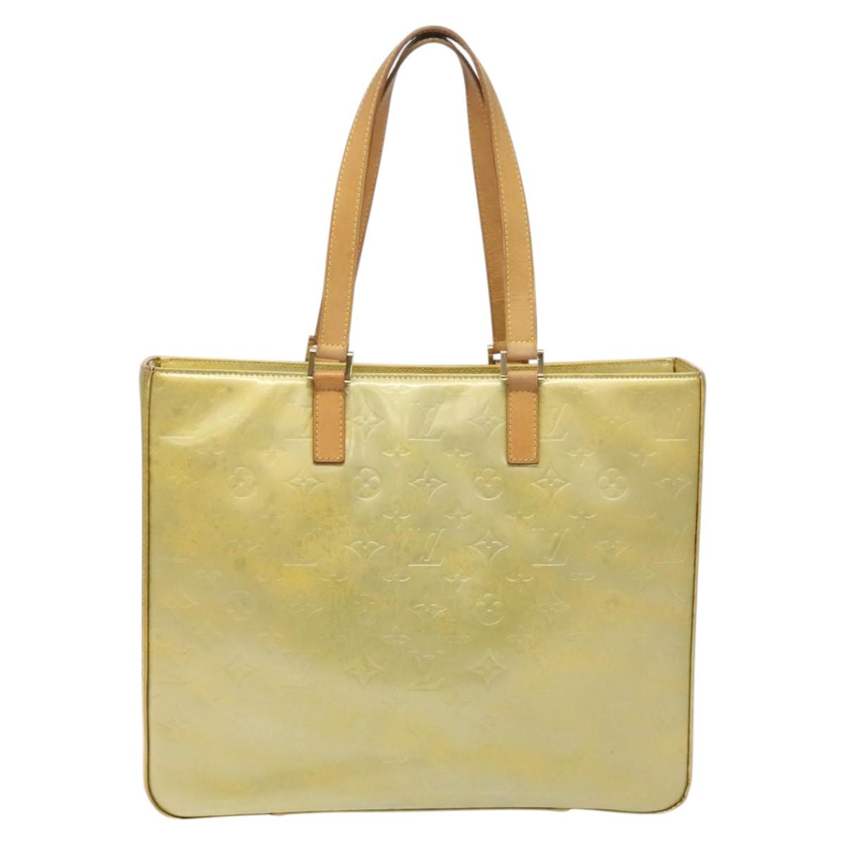 LOUIS VUITTON Monogram Vernis Columbus Tote Bag Gris M91028 LV Auth 113074