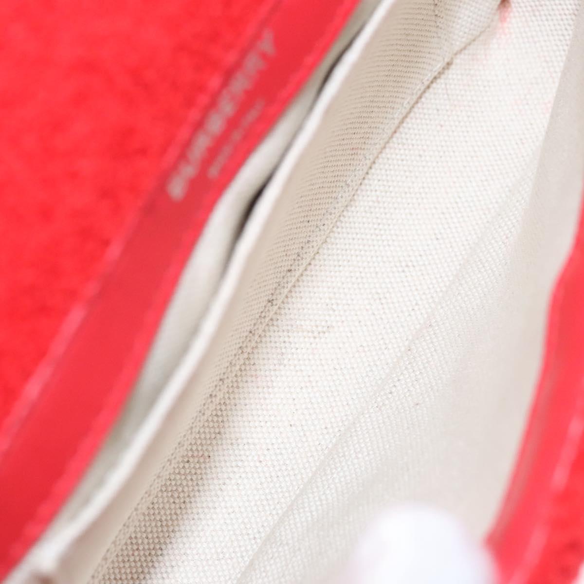 BURBERRY Chain Shoulder Bag pile Red Auth 113077V